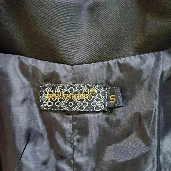 Black Blazer with Animal Print Cuffs Size Small - Picture 12 of 13